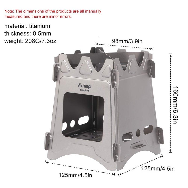 ATiAP Lightweight Portable backpack stoves for hiking Titanium Wood Stove - Ultralight and Compact Stove for Backpacking, Camping, and Survival-for Wood Burning Camping solo stove - Image 2