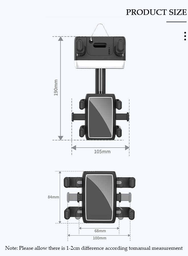 DUNISO Rearview Mirror Phone Holder for Car-360° Rotatable and Retractable Car Phone Holder with Adjustable Length Upgraded Multifunctional Rearview Mirror Phone Holder for All Mobile Phones and All Car - Image 4