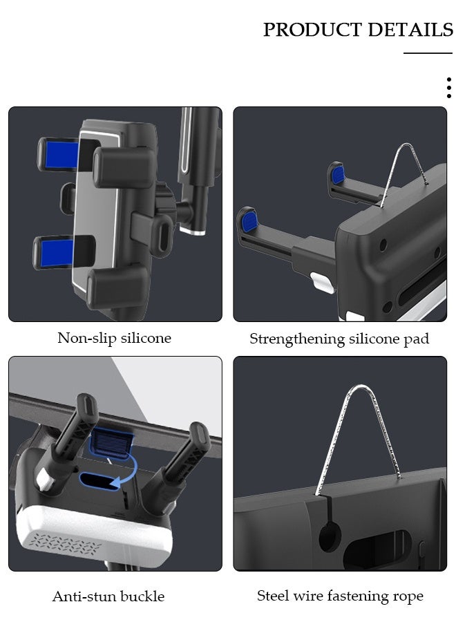DUNISO Rearview Mirror Phone Holder for Car-360° Rotatable and Retractable Car Phone Holder with Adjustable Length Upgraded Multifunctional Rearview Mirror Phone Holder for All Mobile Phones and All Car - Image 3