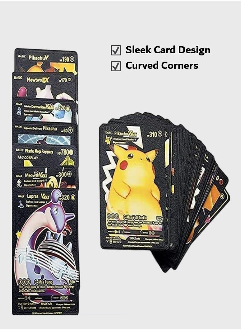 Pokemon - Black Pokemon Cards Set (55 pcs) - Including Vmax Rares V Series GX EX Rares Charizard Common Cards ( Random pic on cards box cover) - Image 1