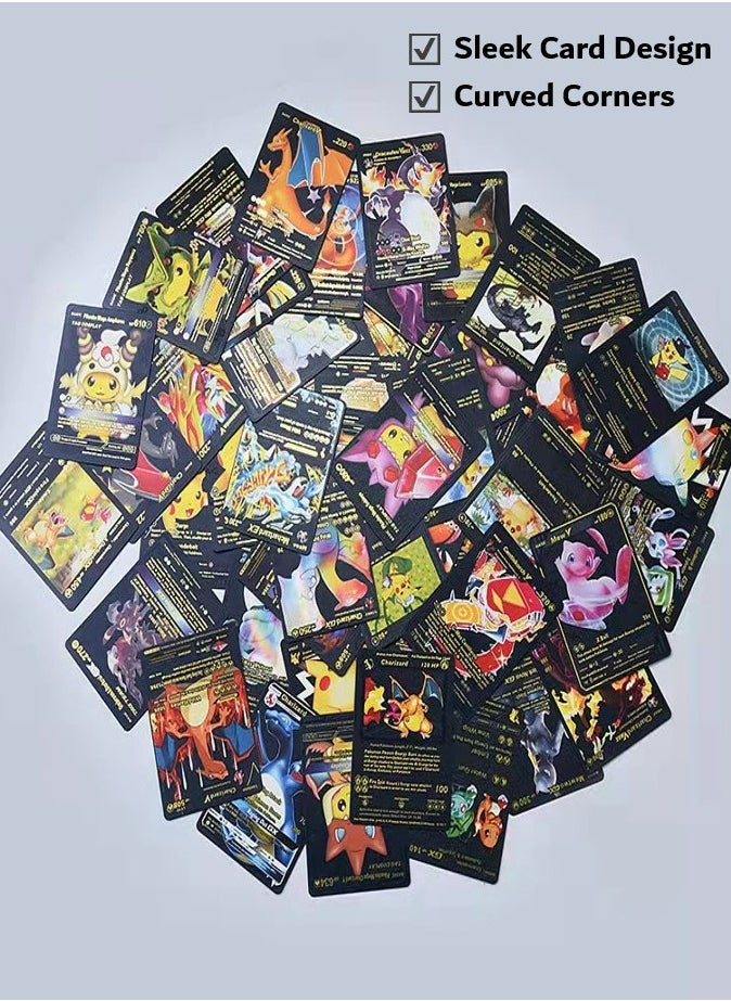 Pokemon - Black Pokemon Cards Set (55 pcs) - Including Vmax Rares V Series GX EX Rares Charizard Common Cards ( Random pic on cards box cover) - Image 1
