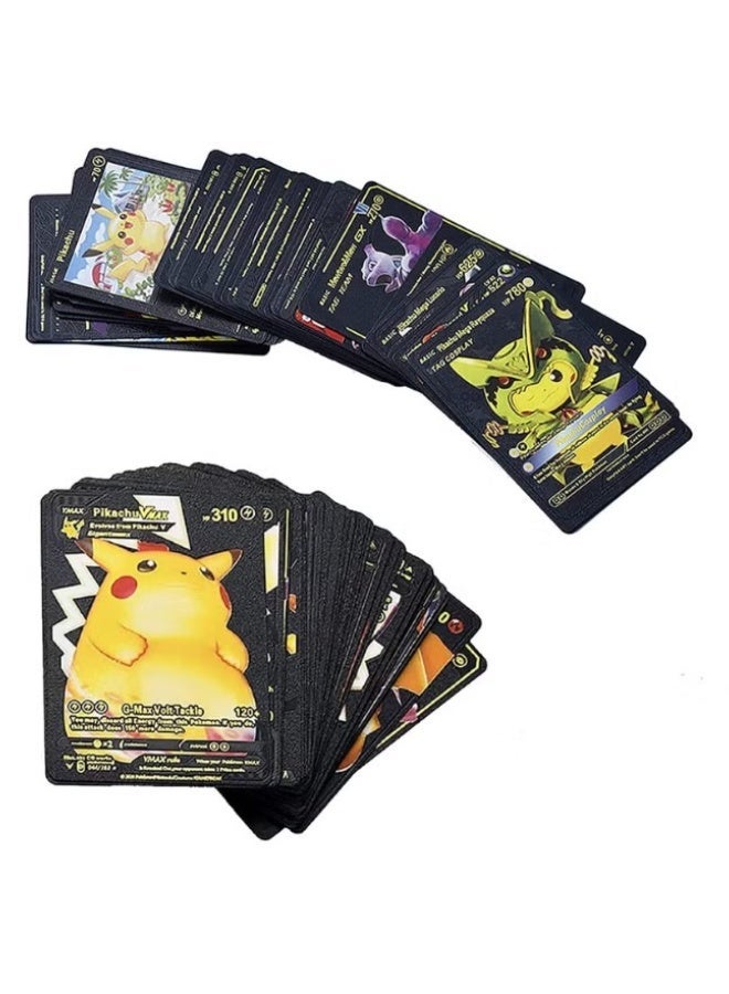 Pokemon 55 PCS Assorted Cards Deck Box Set TCG Cards Rare Shiny Card Collection Cards (Black) - Image 1
