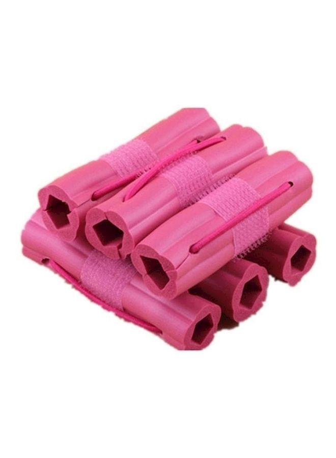NIBEMINENT 6-Piece Foam Sponge Hair Roller Set Pink - Image 2