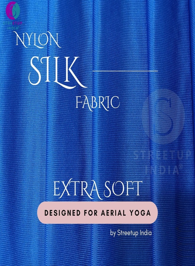 Streetup India® Silk Fabric Pro Aerial Swing/Yoga Hammock 6 x 2.6 Mtrs Long Fabric With 2 Carabiner| Blue - Image 2