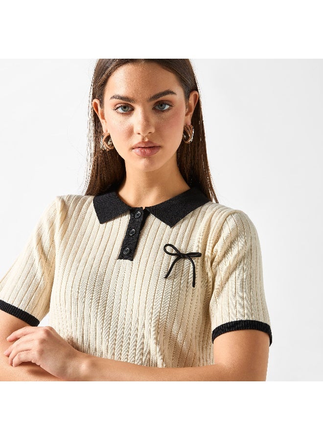 2Xtremz 2Xtremz Textured Polo T-shirt with Short Sleeves  - Image 1