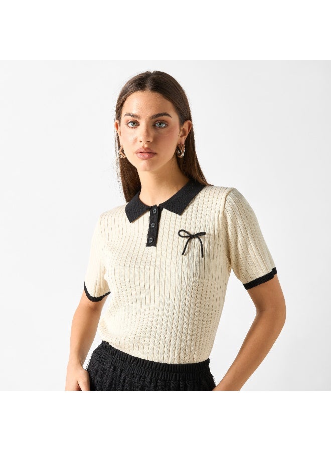 2Xtremz 2Xtremz Textured Polo T-shirt with Short Sleeves  - Image 3