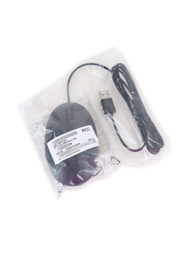 HP ماوس سلكي USB بصري لسطح المكتب بطول 320 مترًا، DIB L96910-001 L95713-001 9VA80AA HSA-C001M أسود - Image 4