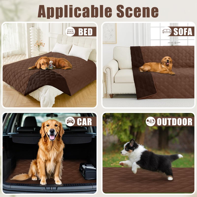Smiry Waterproof Dog Bed Cover Blanket 30x70, Soft Reversible Pet Blanket, Washable Leakproof Cats Dogs Couch Cover for Sofa, Couch, Furniture, Brown/Chocolate - Image 5