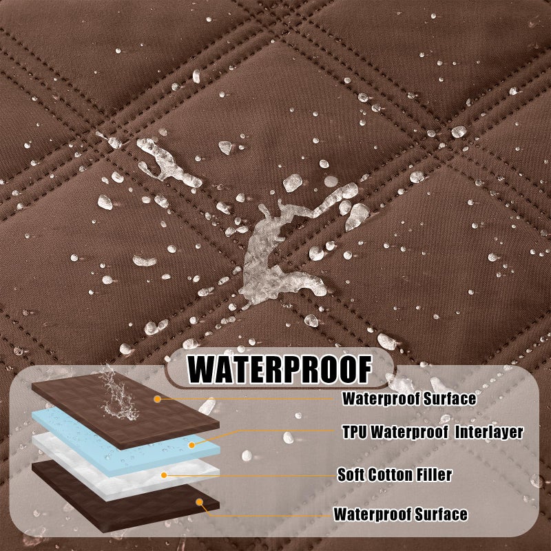 Smiry Waterproof Dog Bed Cover Blanket 30x70, Soft Reversible Pet Blanket, Washable Leakproof Cats Dogs Couch Cover for Sofa, Couch, Furniture, Brown/Chocolate - Image 2