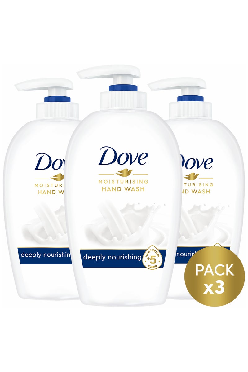 Dove Moisturising Hand Wash - Deeply Nourishing 3 x 250ml - Image 1