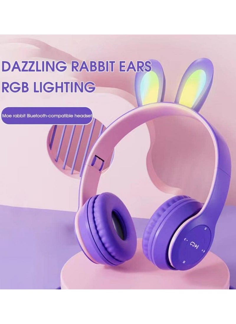 LED Light Up Wireless Stereo Cat Headset Headphones