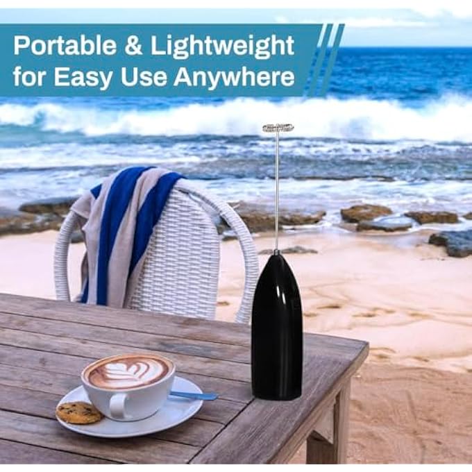 Cl♡♡anwave Milk Frother Handheld  Battery Operated Electric Whisk For Coffee Latte Cappuccino Matcha  More  Mini Mixer  Foamer For BaristaStyle Drinks At Home - Image 3
