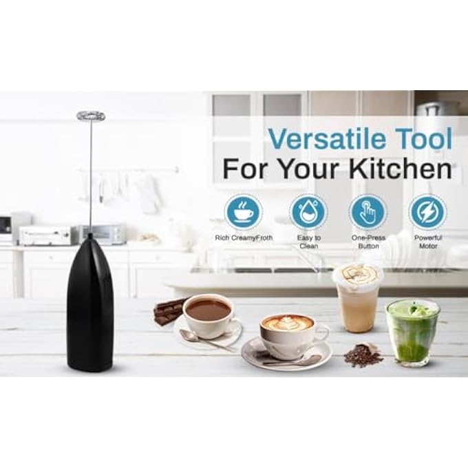 Cl♡♡anwave Milk Frother Handheld  Battery Operated Electric Whisk For Coffee Latte Cappuccino Matcha  More  Mini Mixer  Foamer For BaristaStyle Drinks At Home - Image 2