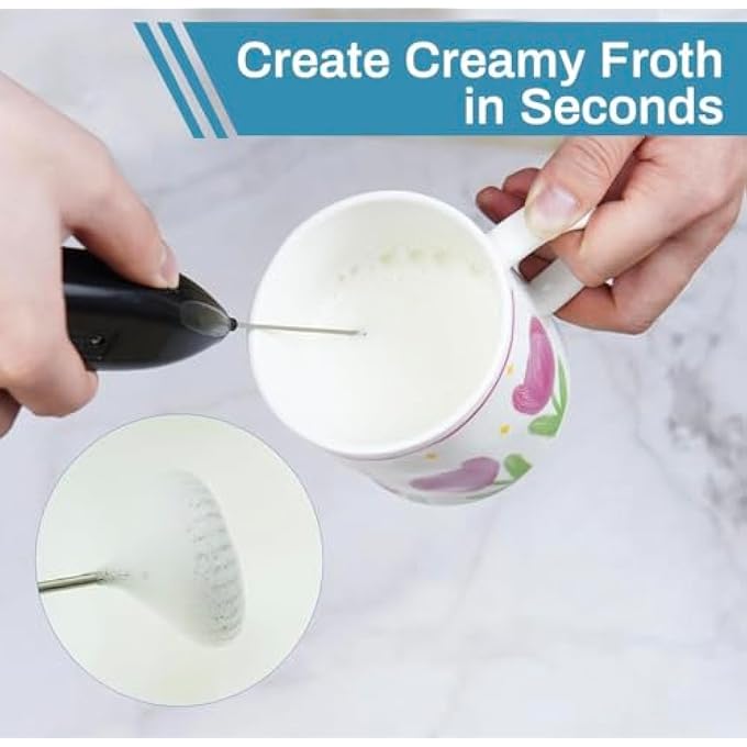 Cl♡♡anwave Milk Frother Handheld  Battery Operated Electric Whisk For Coffee Latte Cappuccino Matcha  More  Mini Mixer  Foamer For BaristaStyle Drinks At Home - Image 5