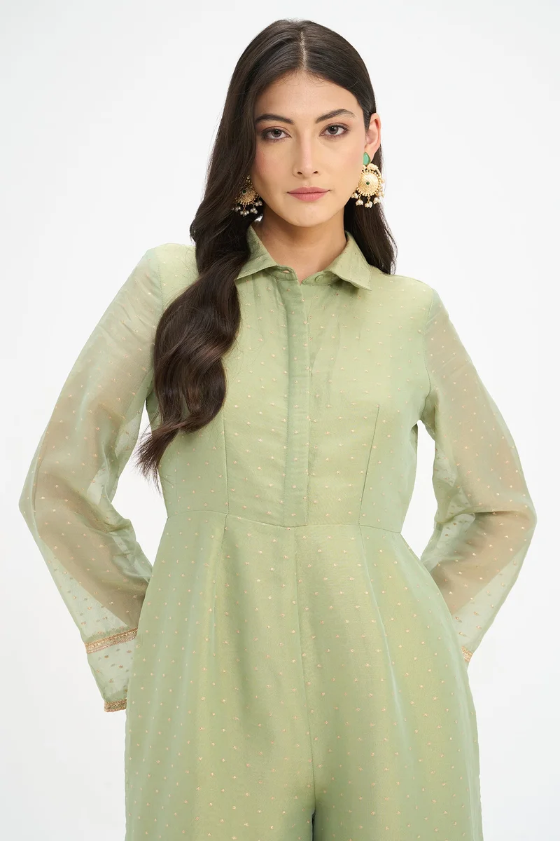 Virgio  Self Design Viscose Wide Leg Jumpsuit for Women for Women | Best Price UAE