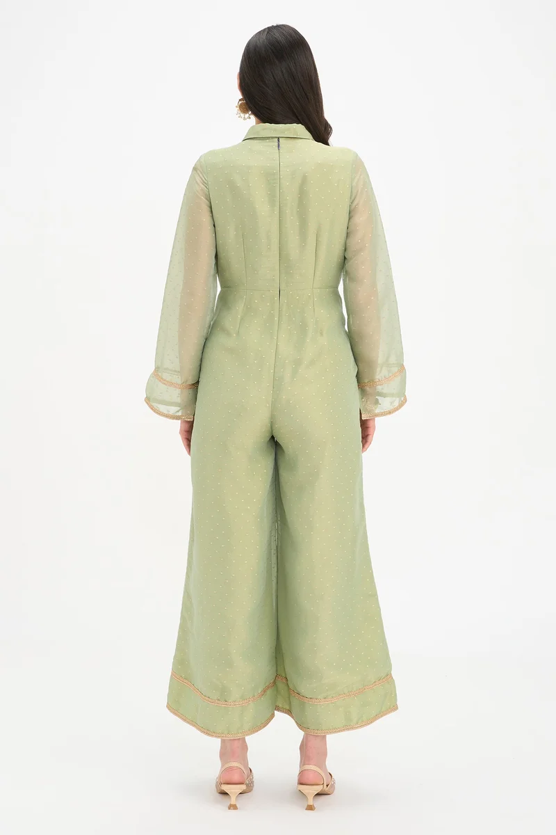 Virgio  Self Design Viscose Wide Leg Jumpsuit for Women for Women | Best Price UAE