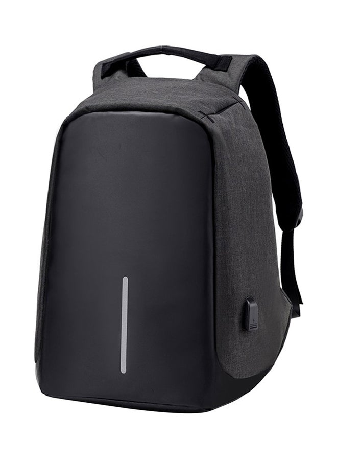 VANDER LIFE Waterproof Nylon USB Charging Anti-Theft Travel Backpack Black - Image 2