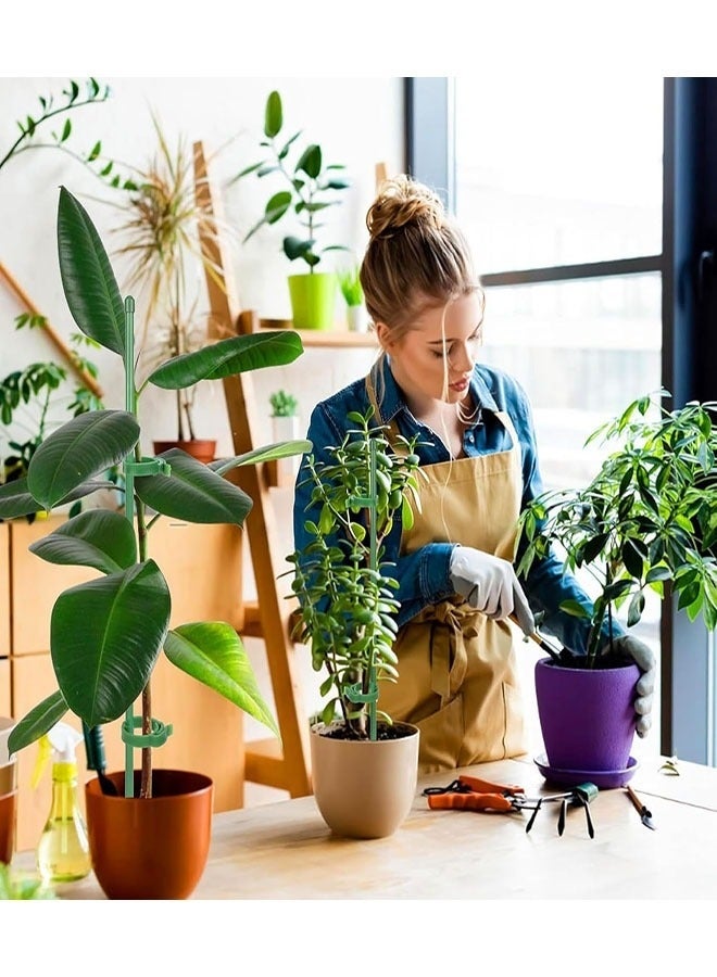 شاو تشن رصيص النبات، 16 قطعة من البسكويت عصي دعم النبات الطول القابل للضبط مع 16 قلادة و 8 وصلات للحديقة الداخلية الخارجية وخضروات الطماطم الوردية -18 بوصة و 11 بوصة - Image 5