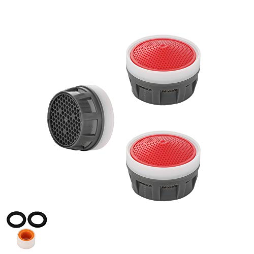 JQK Faucet Aerator, 2.2 GPM Flow Retrictor Insert Faucet Aerators Replacement Parts Bathroom 3 Pack, JR Junior Size, FAJ22-P3 - Image 1