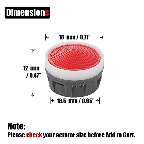 JQK Faucet Aerator, 2.2 GPM Flow Retrictor Insert Faucet Aerators Replacement Parts Bathroom 3 Pack, JR Junior Size, FAJ22-P3 - Image 2