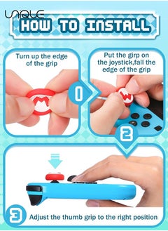Unique 4Pcs for Nintendo Switch Thumb Grips Cute Cartoon Anime Design Kawaii 3D Silicone Joystick Caps Joycon Controller Button Covers for Nintendo Switch/OLED/Switch Lite for Boys Girls Kids Teens  - Image 3