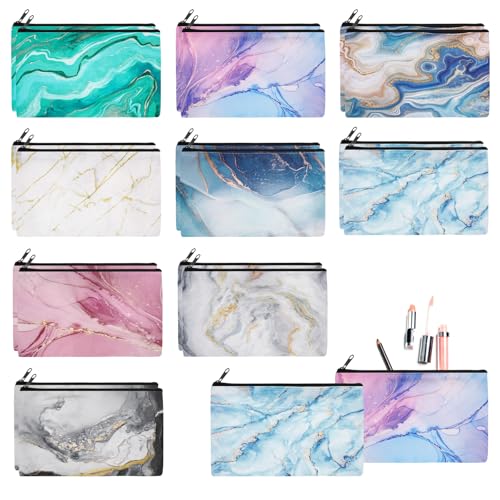 Reginary 20 Pieces Marble Cosmetic Bag for Women, Roomy Marble Makeup Bags with Zipper Toiletry Bag Pouch Travel Accessory Organizer Xmas Gifts, 7 x 4.3 Inches - Image 1