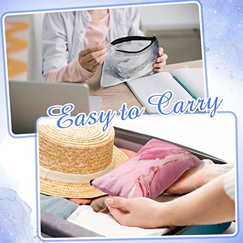 Reginary 20 Pieces Marble Cosmetic Bag for Women, Roomy Marble Makeup Bags with Zipper Toiletry Bag Pouch Travel Accessory Organizer Xmas Gifts, 7 x 4.3 Inches - Image 2