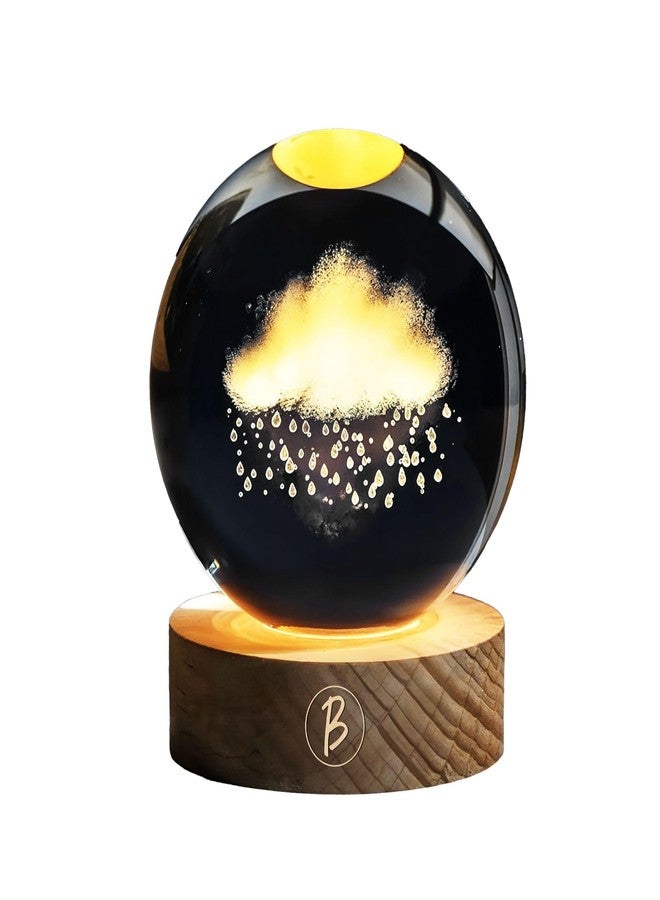 BTfash Sky Ball Night Lamp with Wooden Stand for Gift for Girls, Birthday Gift, Home Decor, and Cloud Lamp (Sky) - Image 1
