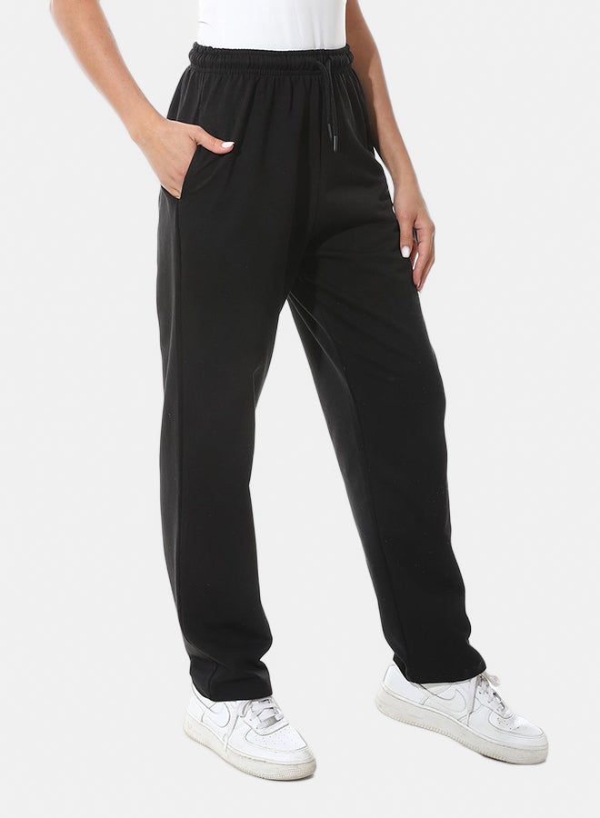 Andora Cotton Elastic Waist Comfy Black Pants_Black - Image 2