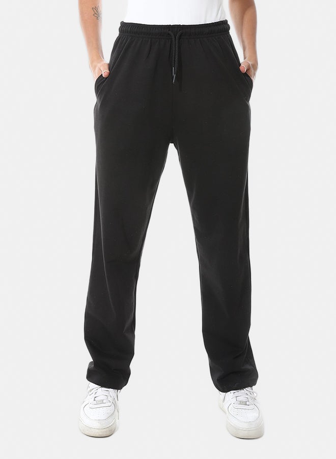 Andora Cotton Elastic Waist Comfy Black Pants_Black - Image 1