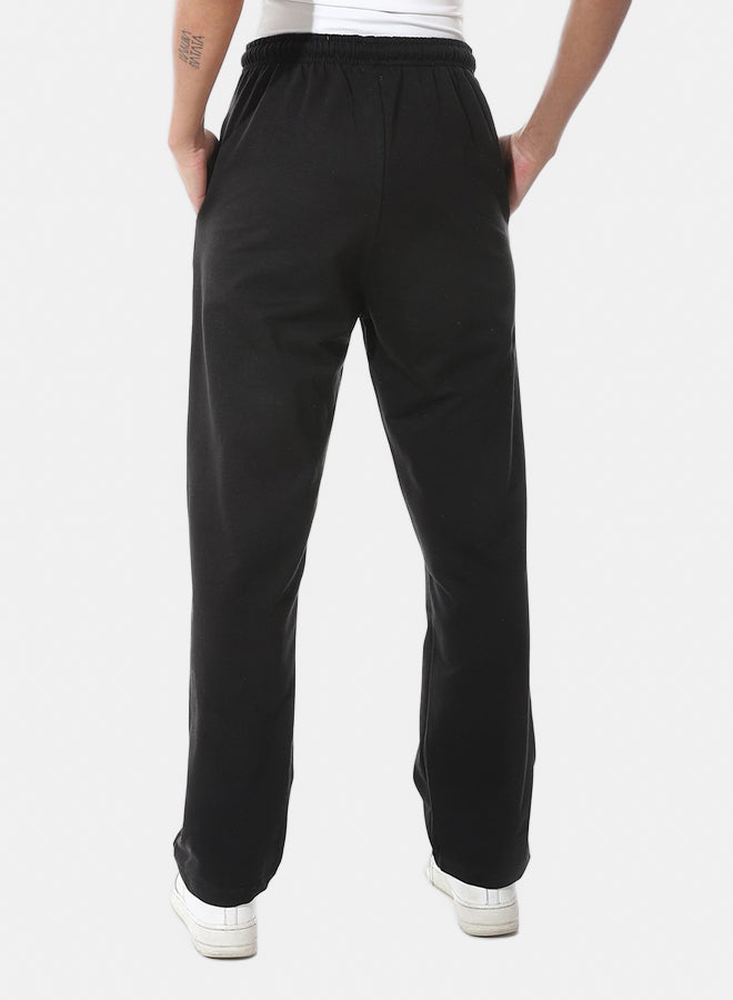 Andora Cotton Elastic Waist Comfy Black Pants_Black - Image 4