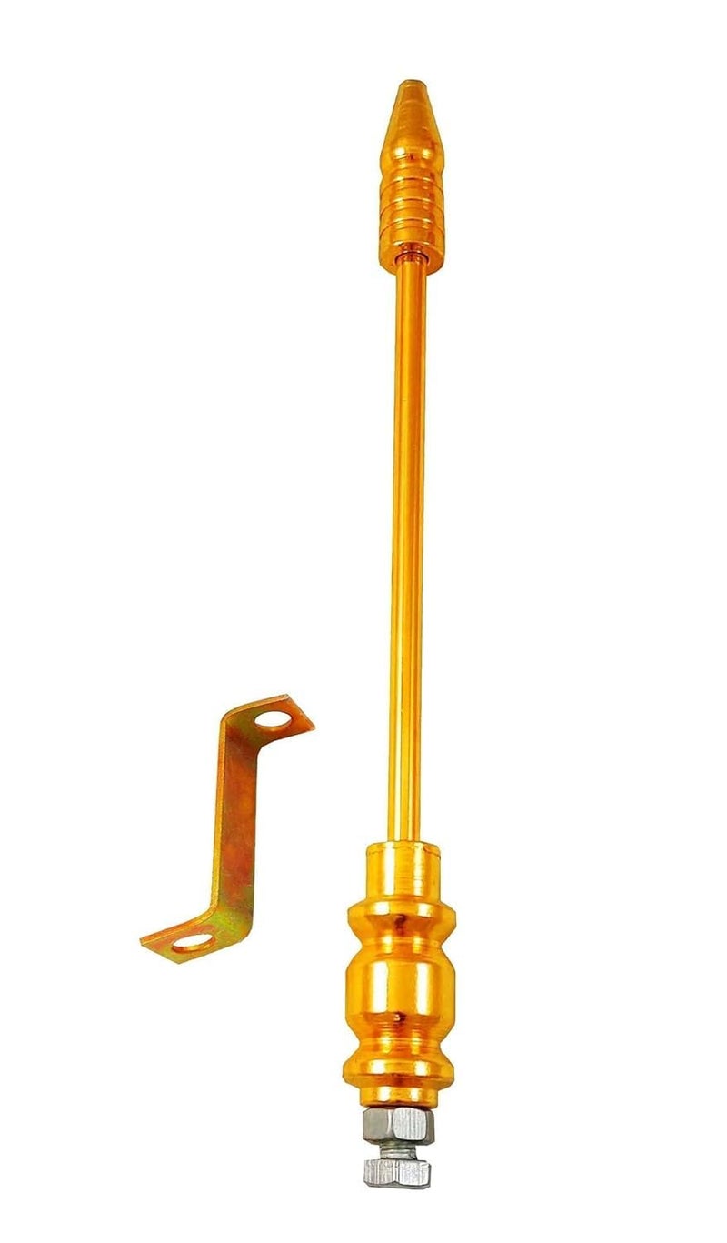DASHDYNAMO Store DASHDYNAMO Silver Car Flag Rod for All Car Models/Judgement Rod/Corner Rod (Simple Golden Road) - Image 1