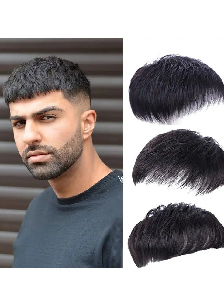عام باروكة رجالية أمامية كاملة التغطية، وسادة شعر للجبهة تعزز الكثافة وتعيد الشعب الطبيعي للشعر. - Image 1