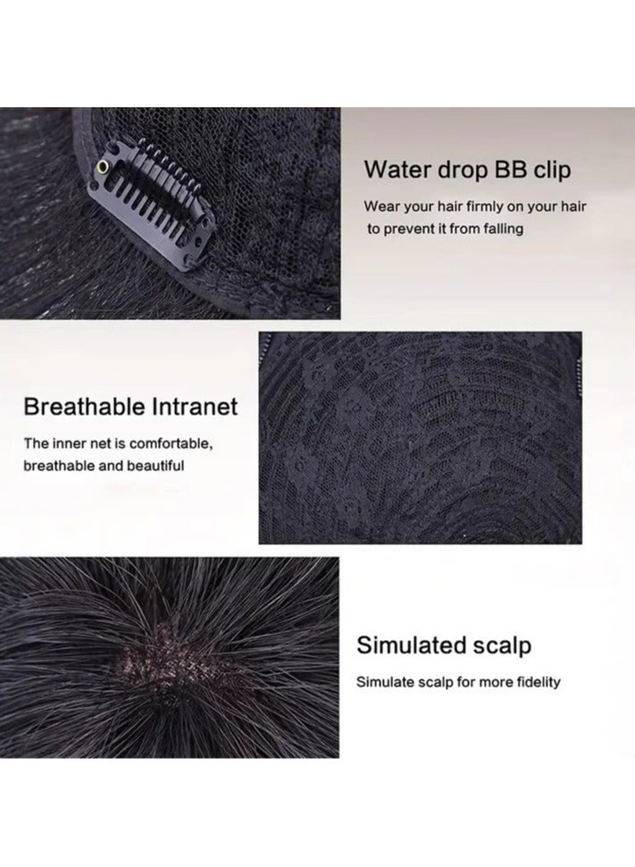 عام باروكة رجالية أمامية كاملة التغطية، وسادة شعر للجبهة تعزز الكثافة وتعيد الشعب الطبيعي للشعر. - Image 2