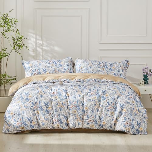 SAPHREAS Queen Size Boho Duvet Cover Green Paisley Bedding Set with 8 Corner Ties and 2 Pillow Shams 100% Cotton Reversible Duvet Cover Set with Zipper Closure - Image 1