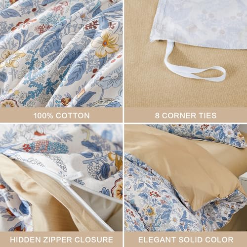 SAPHREAS Queen Size Boho Duvet Cover Green Paisley Bedding Set with 8 Corner Ties and 2 Pillow Shams 100% Cotton Reversible Duvet Cover Set with Zipper Closure - Image 5