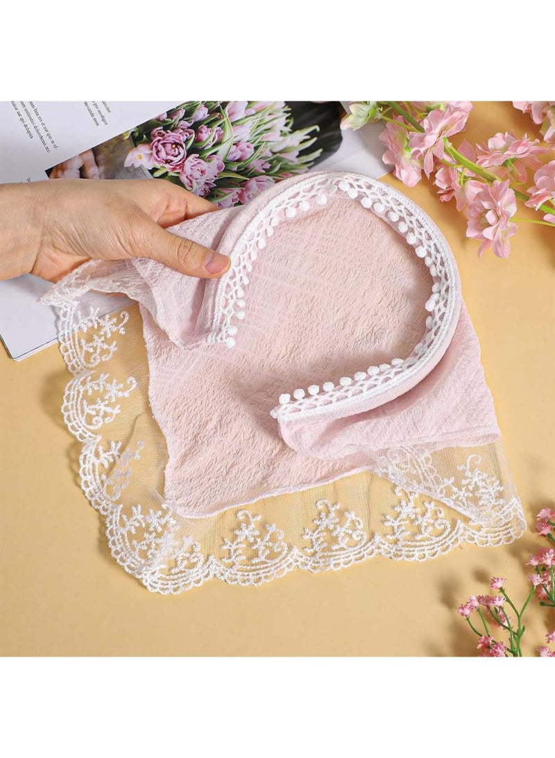 Dougez 2-Piece Hair Scarf Bandana Handband for Women - 2Pcs Chiffon Head Scarf for Women's Hair, Non Slip Lace Triangle Kerchief Women’s Hair Bands - Image 4