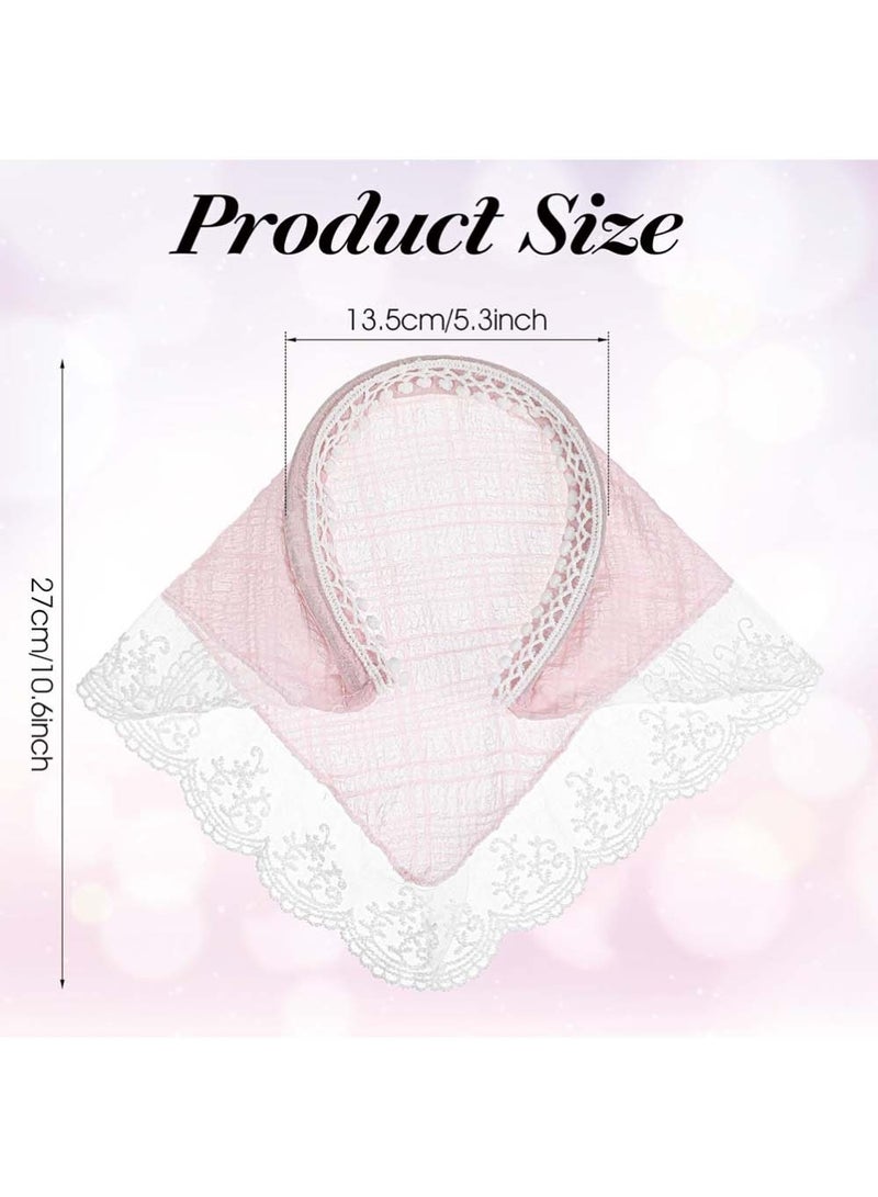 Dougez 2-Piece Hair Scarf Bandana Handband for Women - 2Pcs Chiffon Head Scarf for Women's Hair, Non Slip Lace Triangle Kerchief Women’s Hair Bands - Image 2