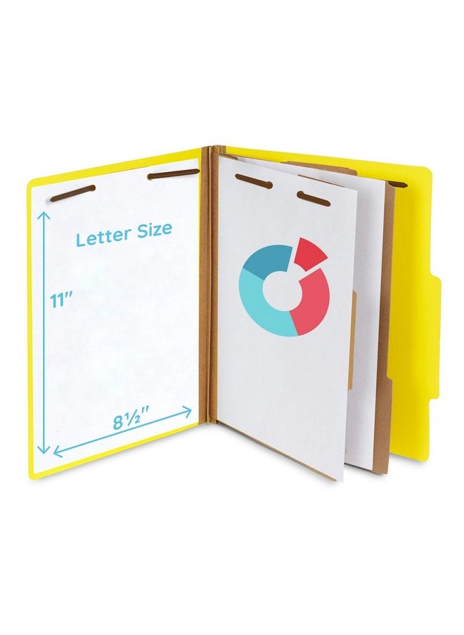 Blue Summit Supplies 10 Yellow Classification Folders 2 Divider 2 Inch Tyvek Expansions Durable 2 Prongs Designed To Organize Standard Medical Files Law Client Files Office Reports Letter Size Yellow 10 Pack  - Image 2