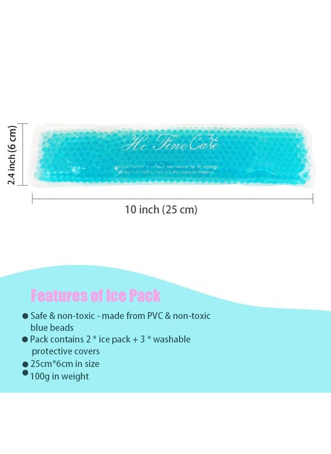 HI FINE CARE Perineal Cooling Pad, Postpartum Cold Packs Gel Bead Ice Pack Cold Therapy for Women After Pregnancy and Delivery, Gift for New Mom, 2 Ice Pack and 2 Cover (Blue)  - Image 2
