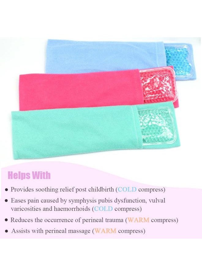 HI FINE CARE Perineal Cooling Pad, Postpartum Cold Packs Gel Bead Ice Pack Cold Therapy for Women After Pregnancy and Delivery, Gift for New Mom, 2 Ice Pack and 2 Cover (Blue)  - Image 5