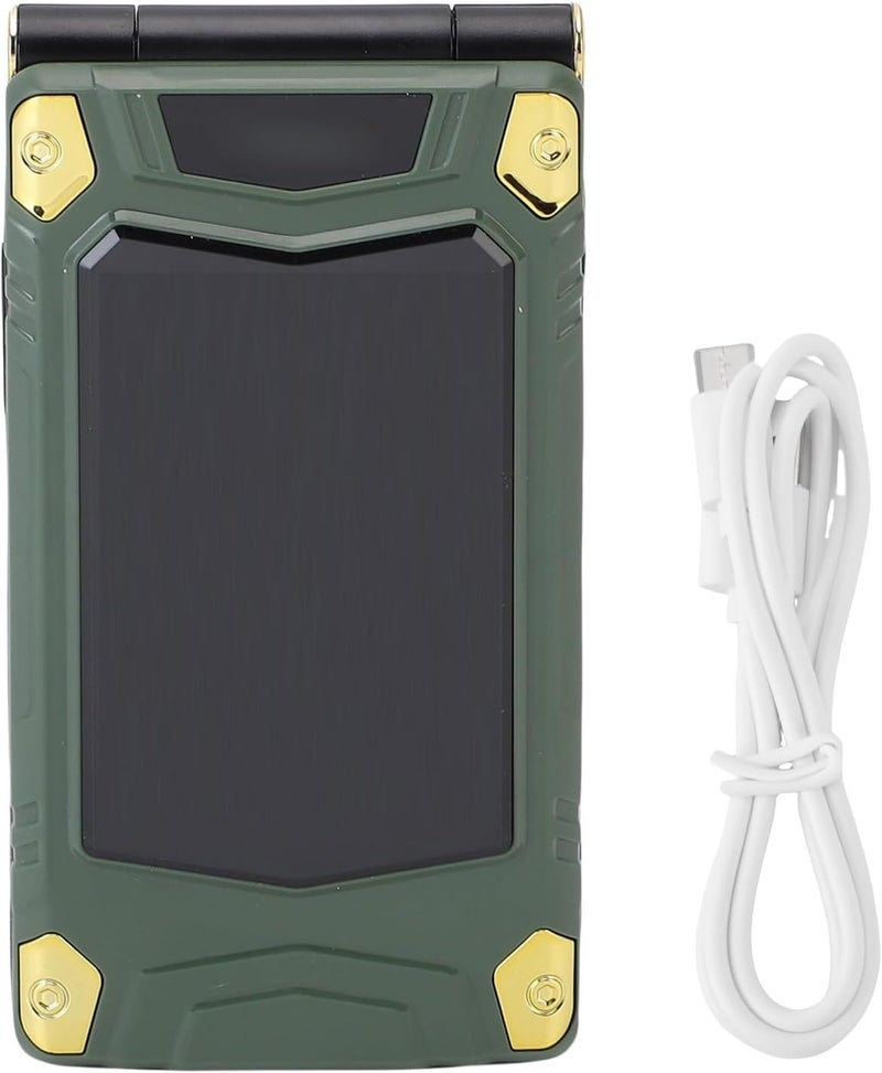 LICAEVEY Flip Cell Phone for Seniors, 1.3MP Dual Screen Flip Phone with Dual SIM, Unlocked Phones with Speed Dial, One Key Flashlight丨Loud Speaker丨4800mAh Battery (Green) - Image 3