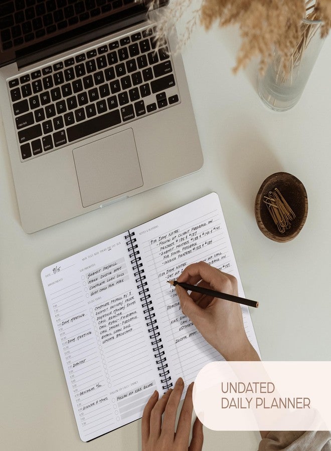 ZICOTO Beautiful Daily Planner And Notebook With Hourly Schedule - Aesthetic Spiral To do List Notepad to Easily Organize Your Tasks And Appointments - Stylish Book And School Or Office Supplies For Women - Image 5
