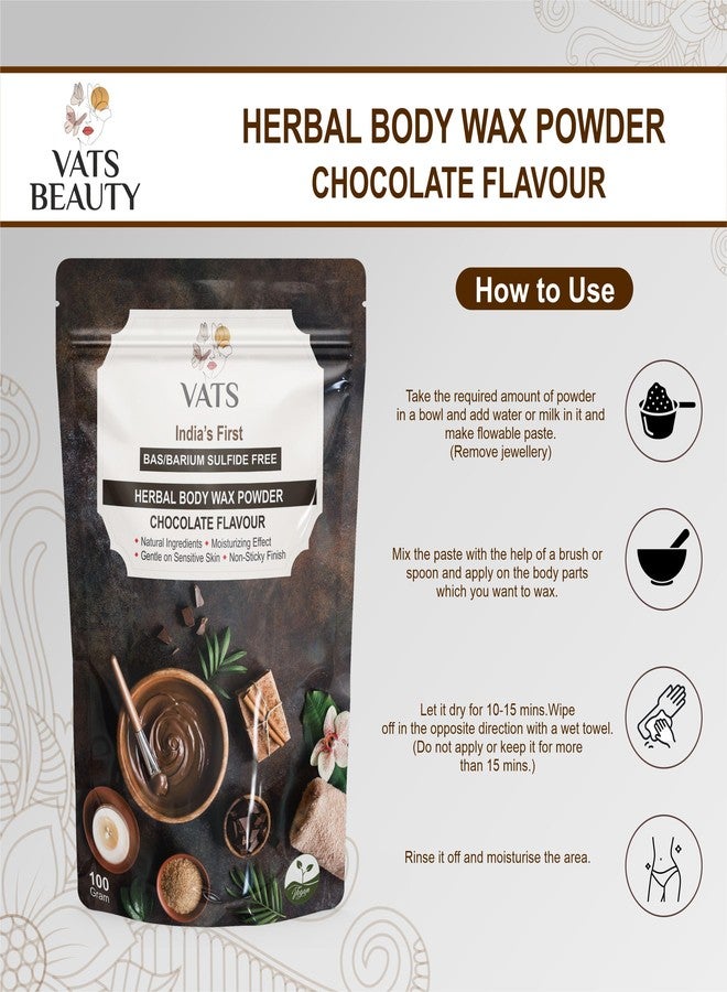 VATS Beauty Chocolate Body Wax Powder – India’s First Barium Sulphide Free Hair Removal Powder | Herbal, Painless & Non-Sticky | Safe for Arms, Legs & Underarms | For Women & Men | 100g - Image 4