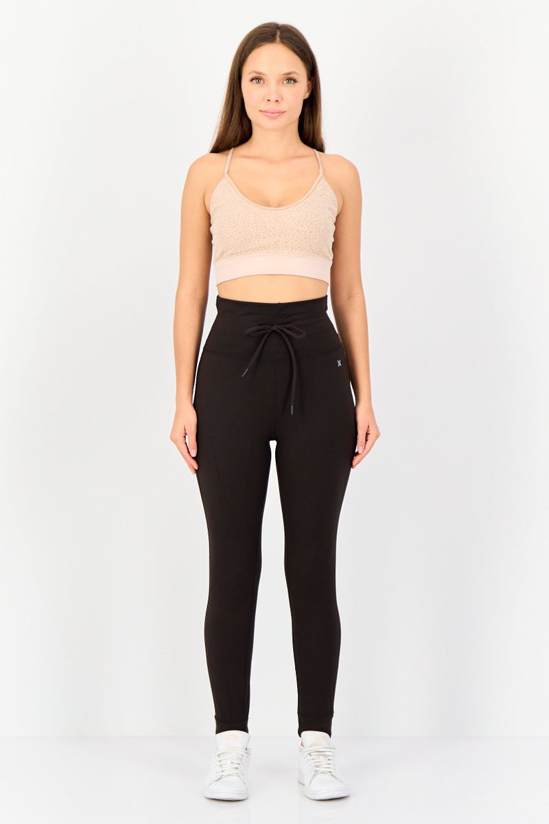 Hurley Women Sportswear Fit Brand Logo Training Leggings, Black - Image 3