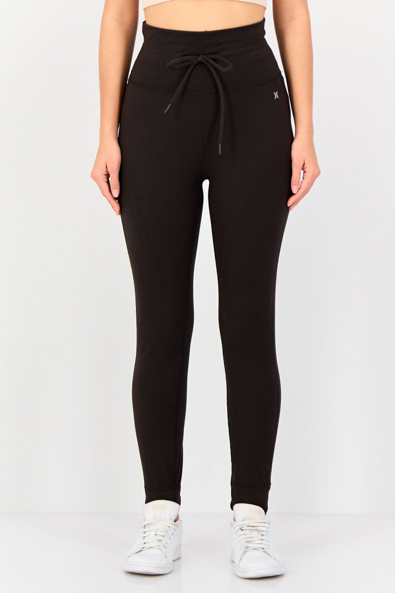 Hurley Women Sportswear Fit Brand Logo Training Leggings, Black - Image 1