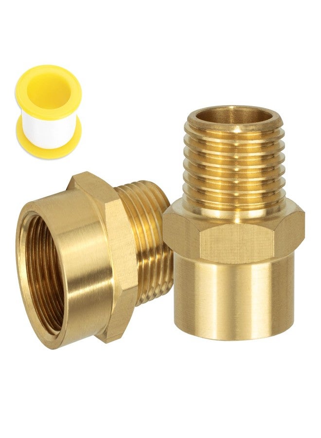 worldwhere G 1/2 (BSP) Female Thread to US 1/2 NPT Male Thread Brass Pipe Fitting Adapter,G to NPT Adapter 1/2 Inch Converter Connector（2 Pack） - Image 1