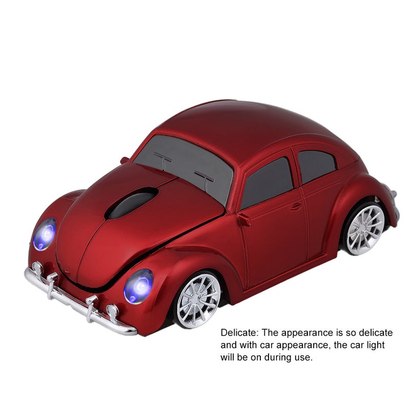 Wireless USB Computer Mouse: Large Red Car Shape - 2.4G Stable 10-Meter Connection, Durable Plug And Play, Delicate LED Light for Desktop And Laptop Users - Image 4