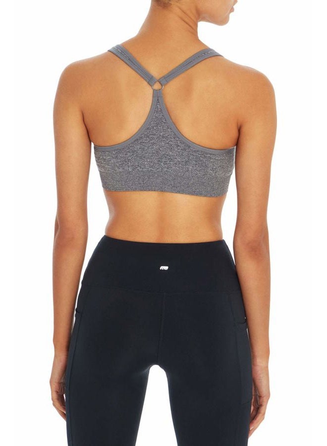 marika Women's Johanna Molded Cup Seamless Sports Bra, Heather Charcoal, L - Image 3