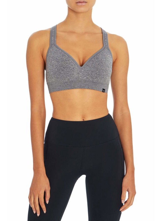 marika Women's Johanna Molded Cup Seamless Sports Bra, Heather Charcoal, L - Image 1